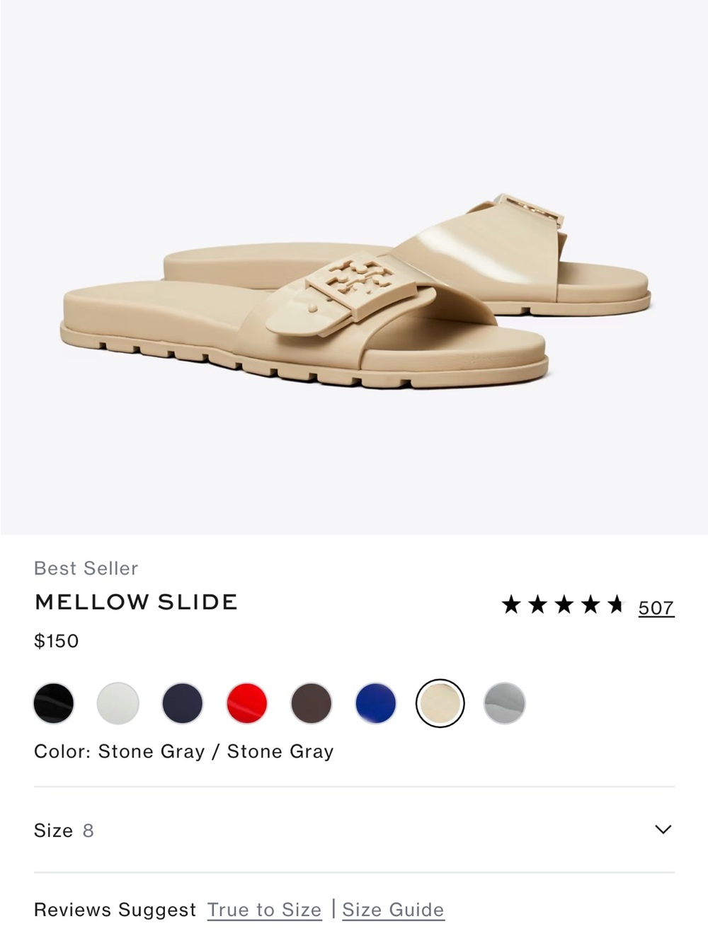 Mellow Slide Sandal in Stone Gray- Size 8 and worn once. Just purchased